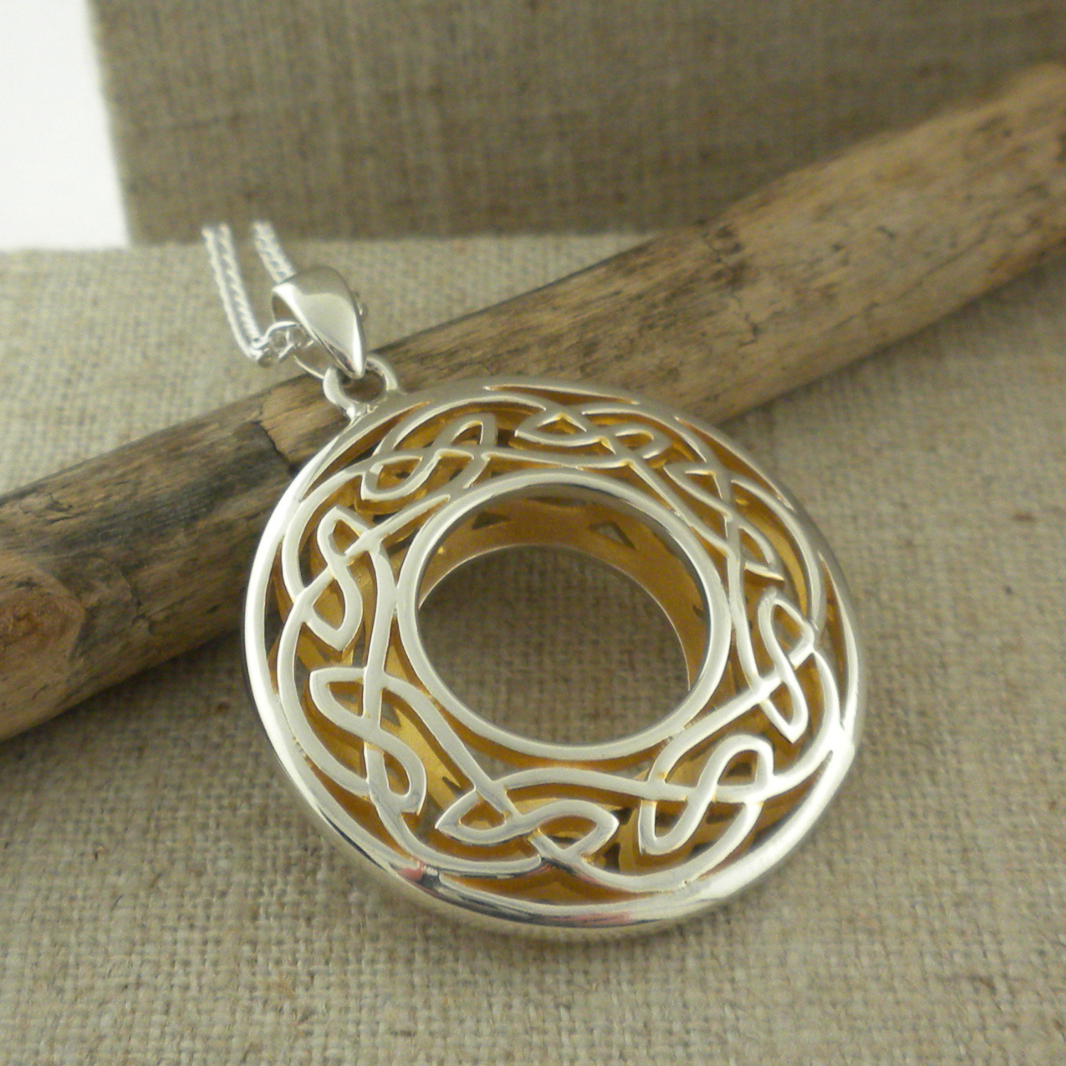 Celtic Window to the Soul Large Round Pendant