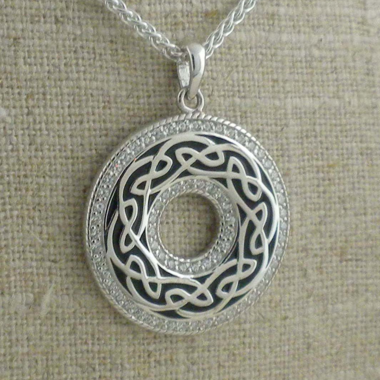 Round Celtic Window to the Soul Pendant