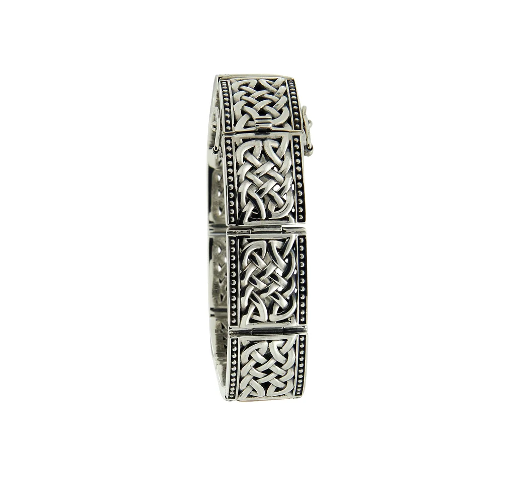 Heavy Sterling Silver Brave Heart Celtic Bracelet