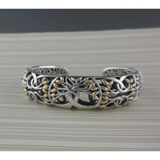 Sterling Silver &amp; 18K Tree of Life Bracelet by Keith Jack (Copy)