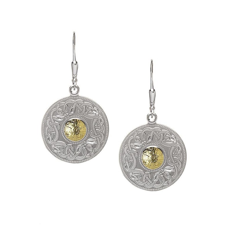 Celtic Warrior Earrings with 18K Gold Bead