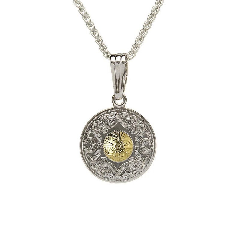 Small Celtic Warrior Pendant with 18K Gold Bead