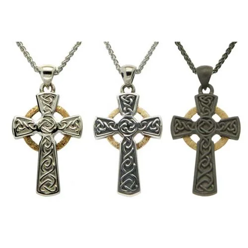 Sterling Silver & 10K Celtic Cross