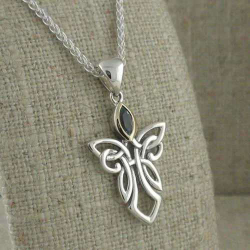 Small Guardian Angel Pendant with Gem