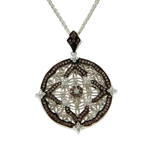 Night and Day Flower Trinity Knot Pendant