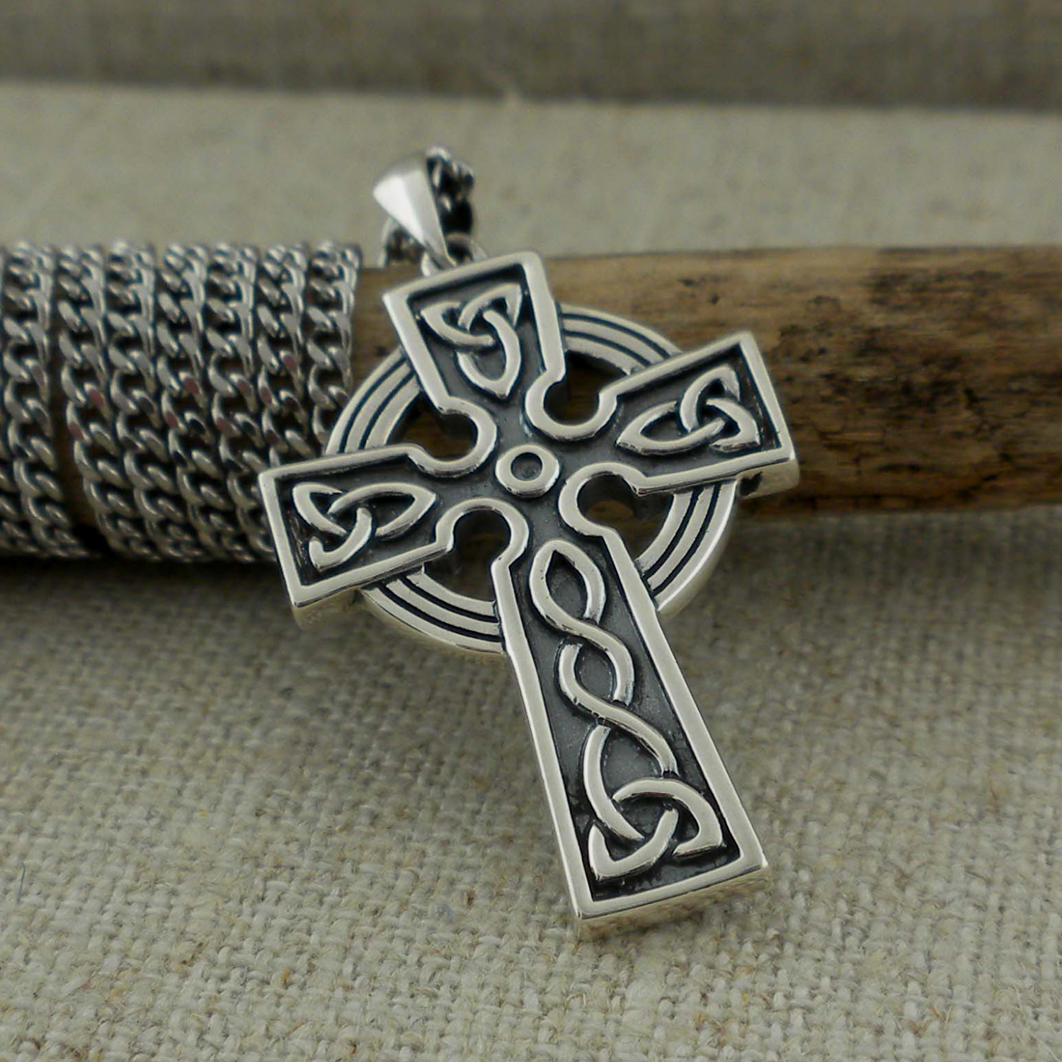 Sterling Silver Celtic Cross Double sided