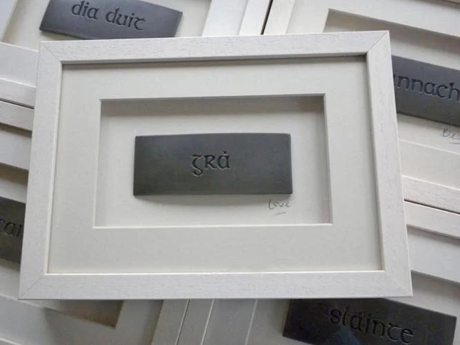 Gra - Gaelic means Love Cast Iron Framed