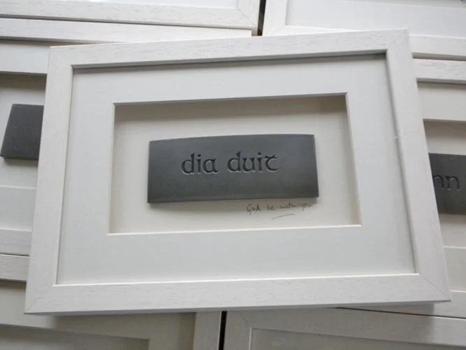Dia Duit - Gaelic means God Be With You Cast Iron Framed