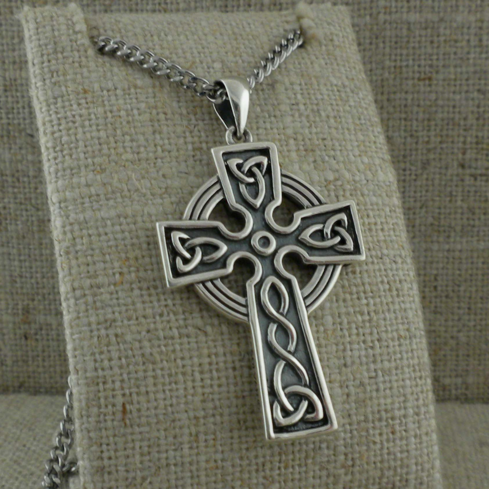 Sterling Silver Celtic Cross Double sided