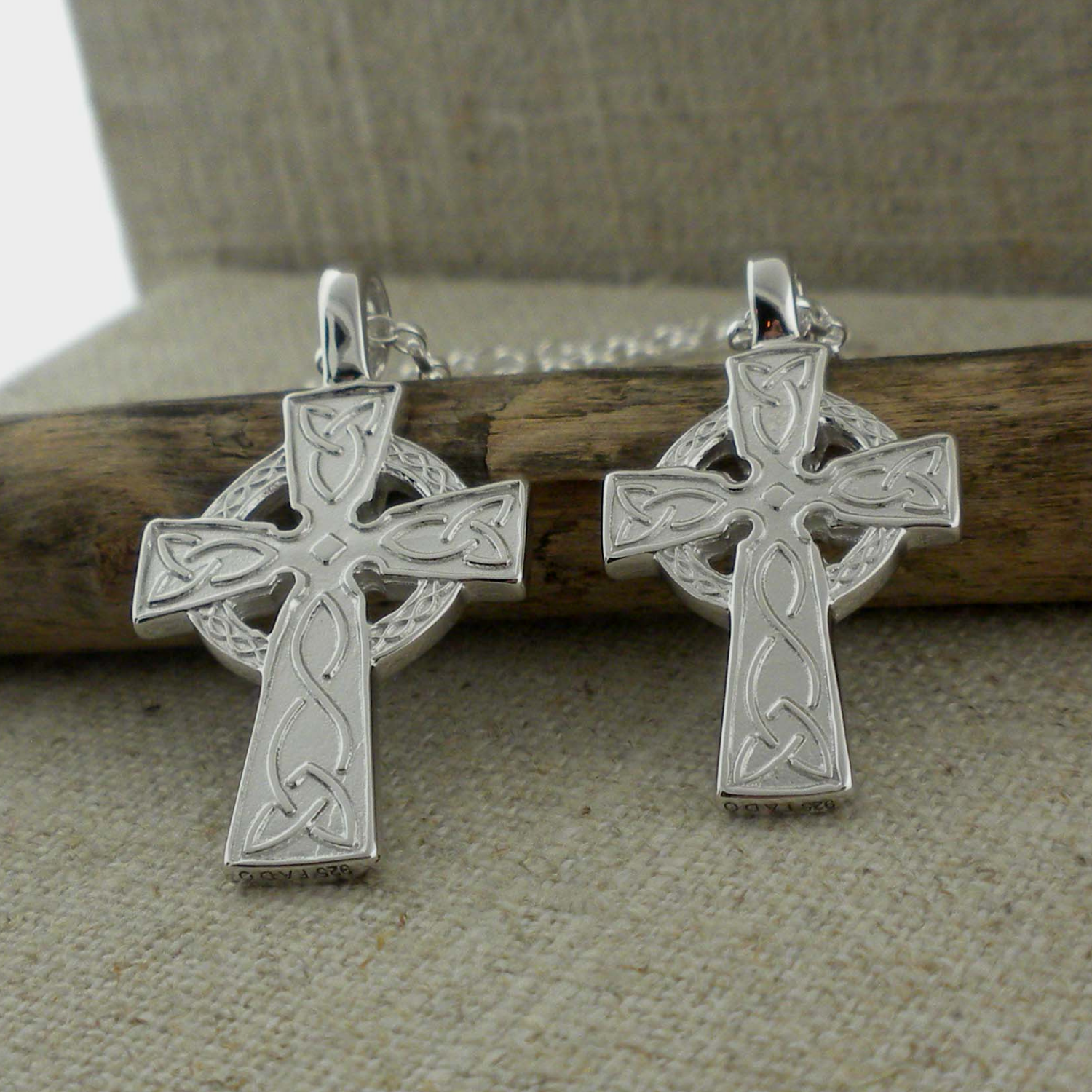 Sterling Silver Trinity Knot Celtic Cross - Two Sizes