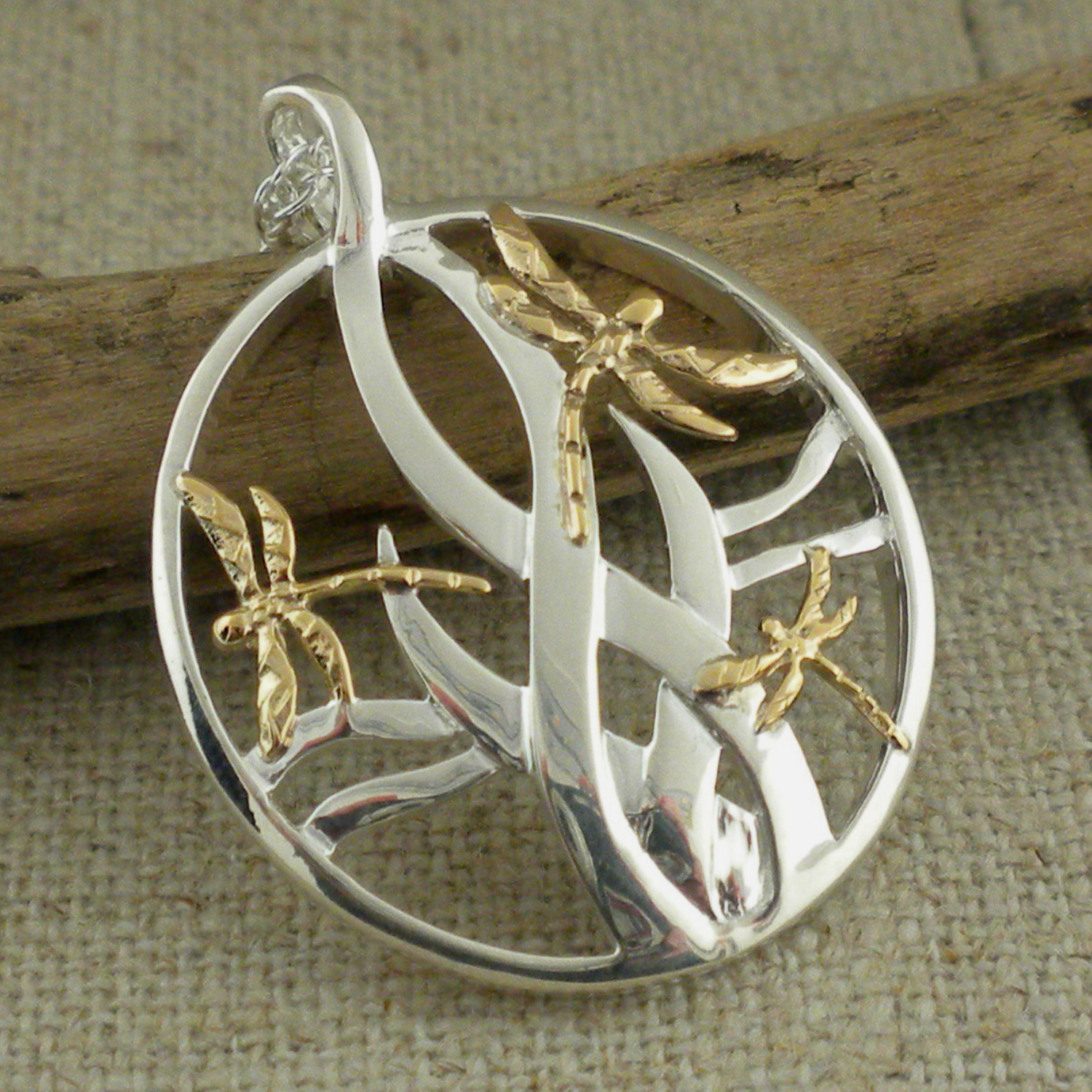 Dragonfly in Reeds Pendant