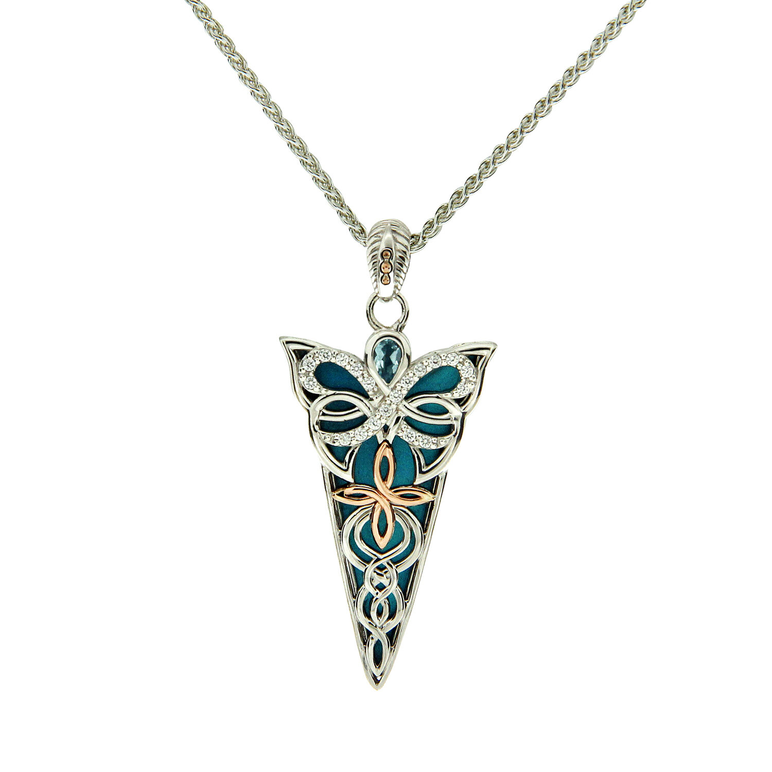 Sky Blue Celtic Butterfly Pendant