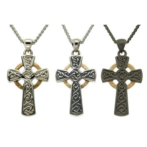 Sterling Silver &amp; 10K Celtic Cross
