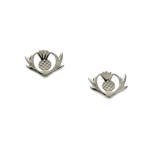 Sterling Silver Scottish Thistle Earrings