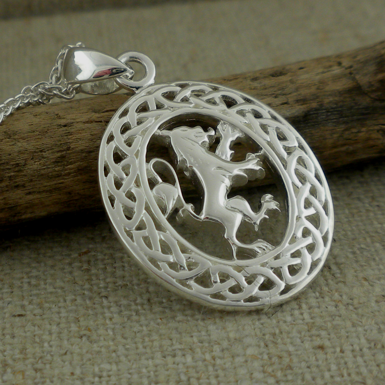 Scottish Rampant Oval Pendant