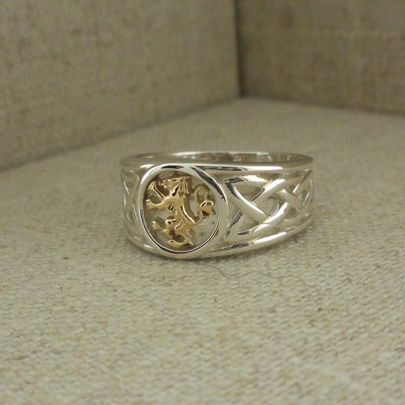 Sterling &amp; 10K Scottish Rampant Ring