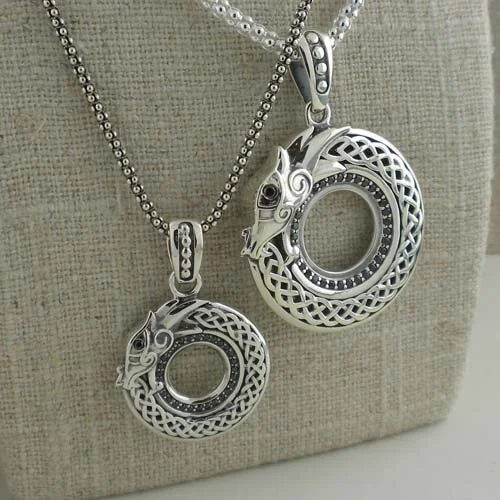 Sterling Silver Celtic Dragon Pendant
