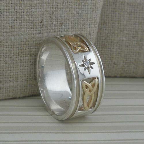 Wide Trinity Knot Wedding Ring