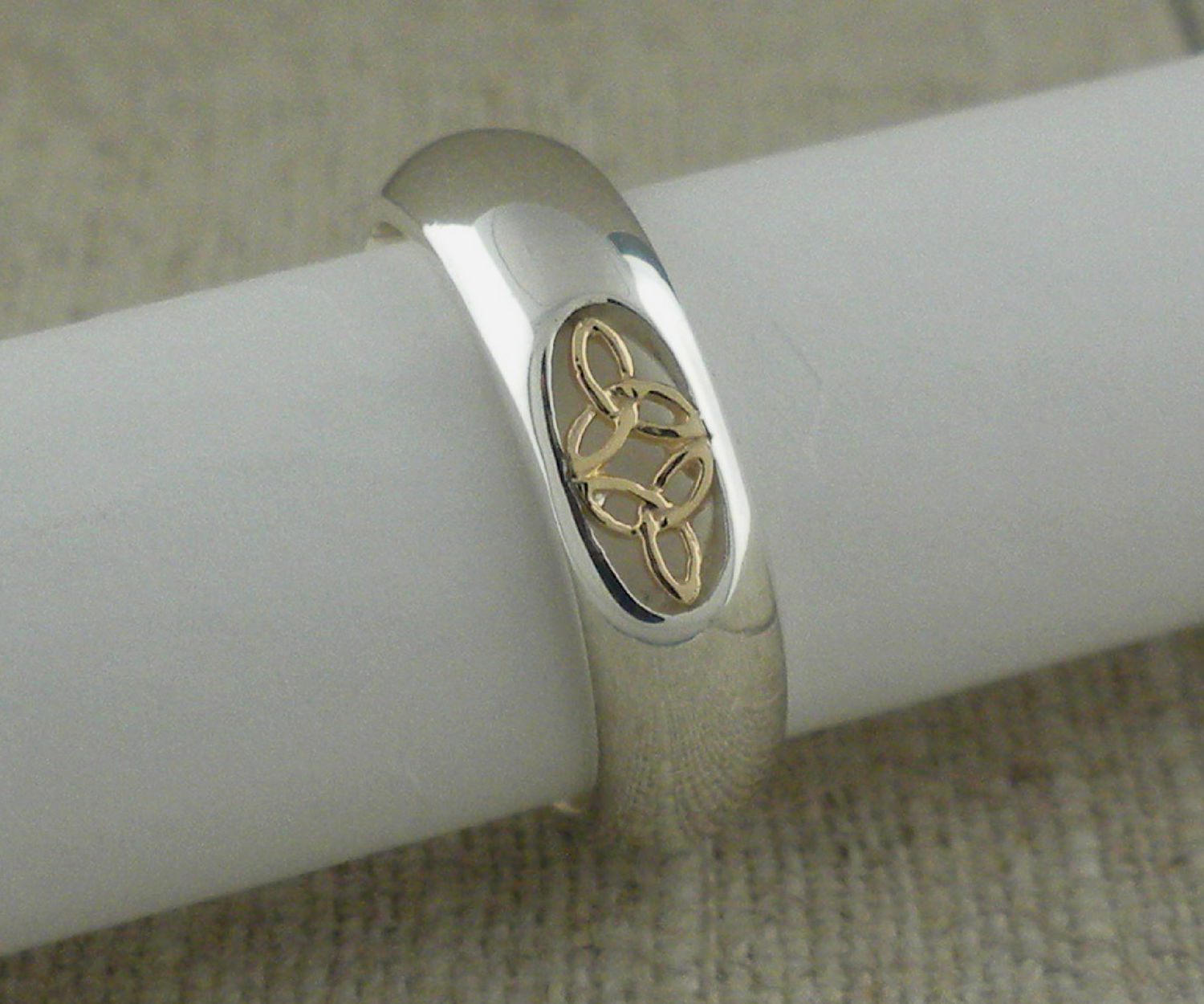 Sterling Silver and 10K Trinity Knot Ring
