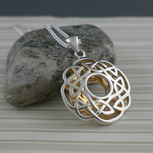 Round Celtic Window to the Soul Pendant