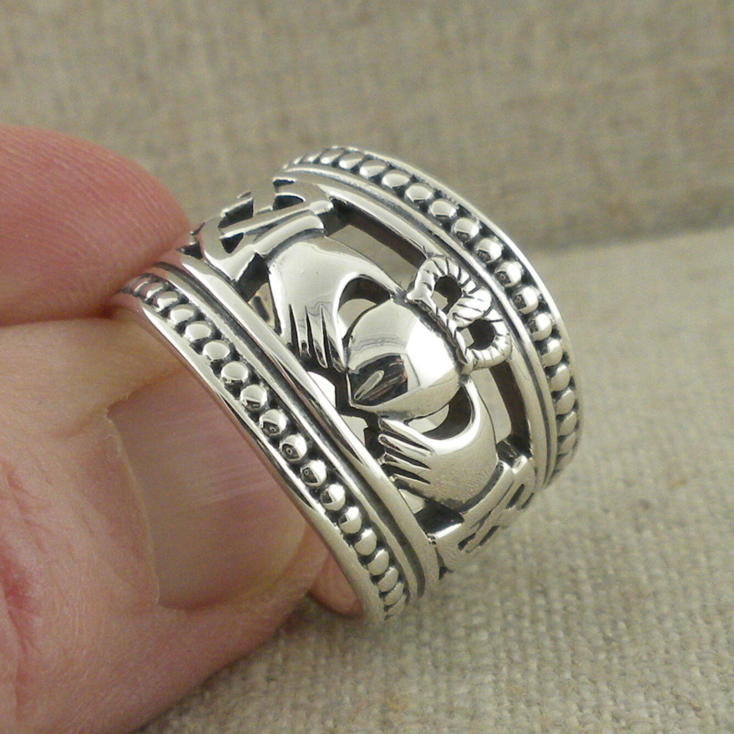 Extra Wide Claddagh Ring
