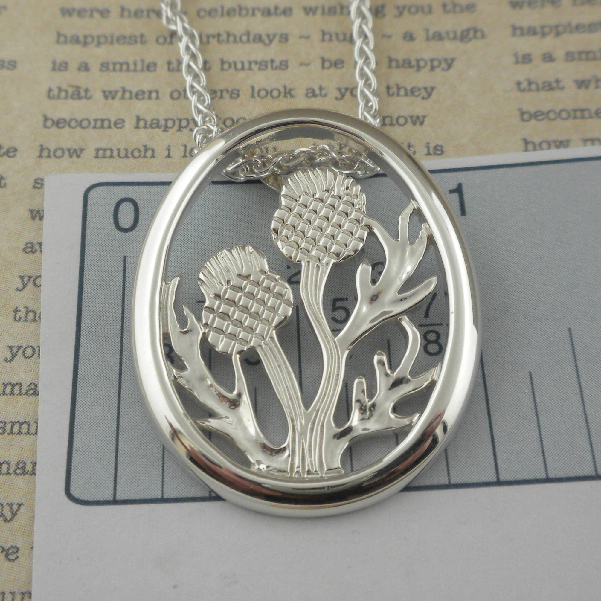 Thistle Pendant in Sterling Silver