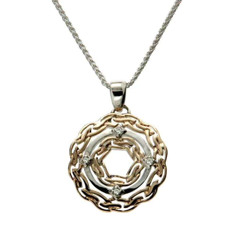 Sterling &amp; 10K Path of Life Pendant with White Sapphires