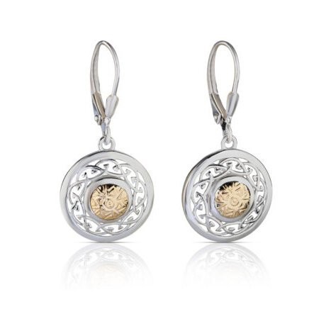 Celtic Solstic Earrings with 18K Gold Bead 