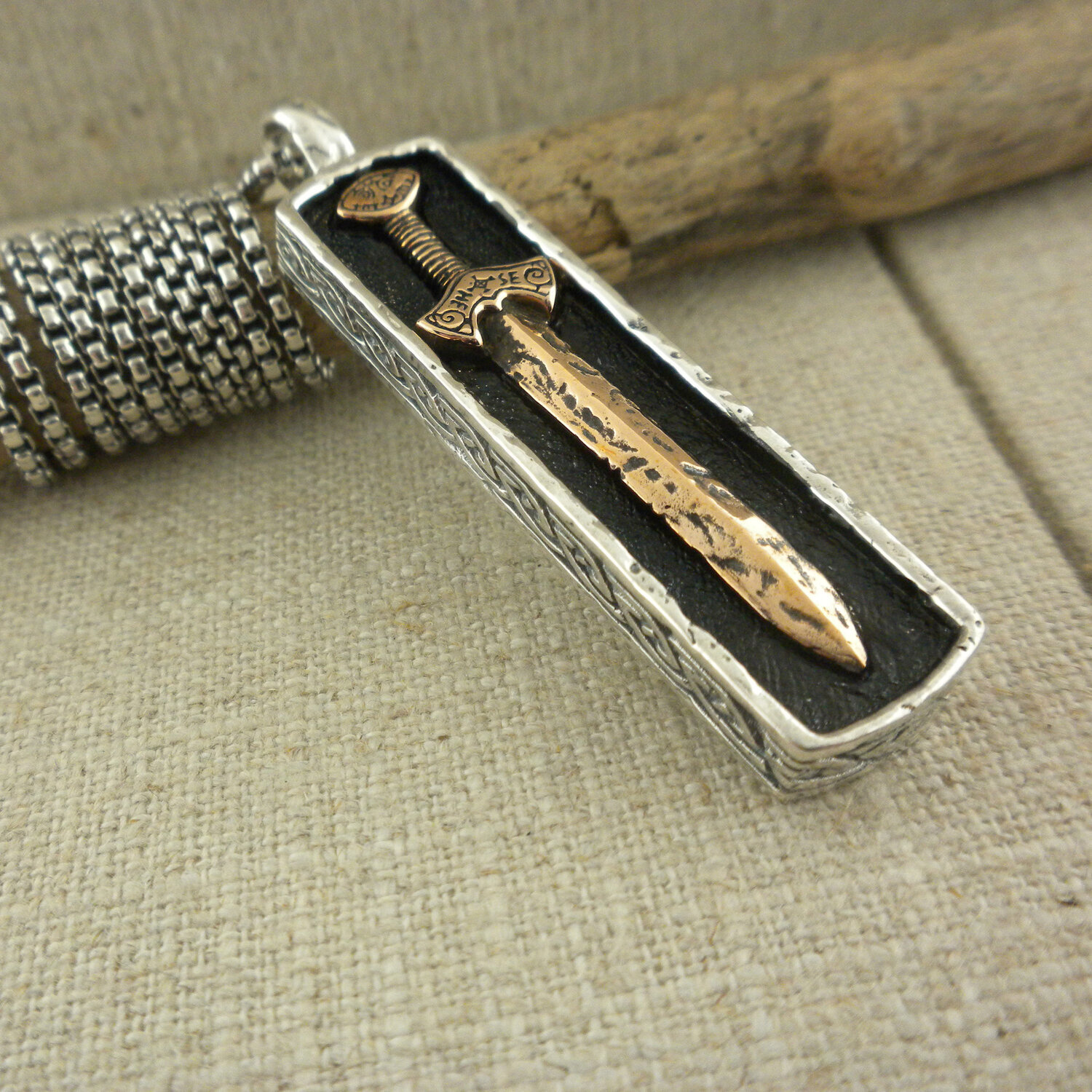 Bronze and Sterling Silver Viking Sword
