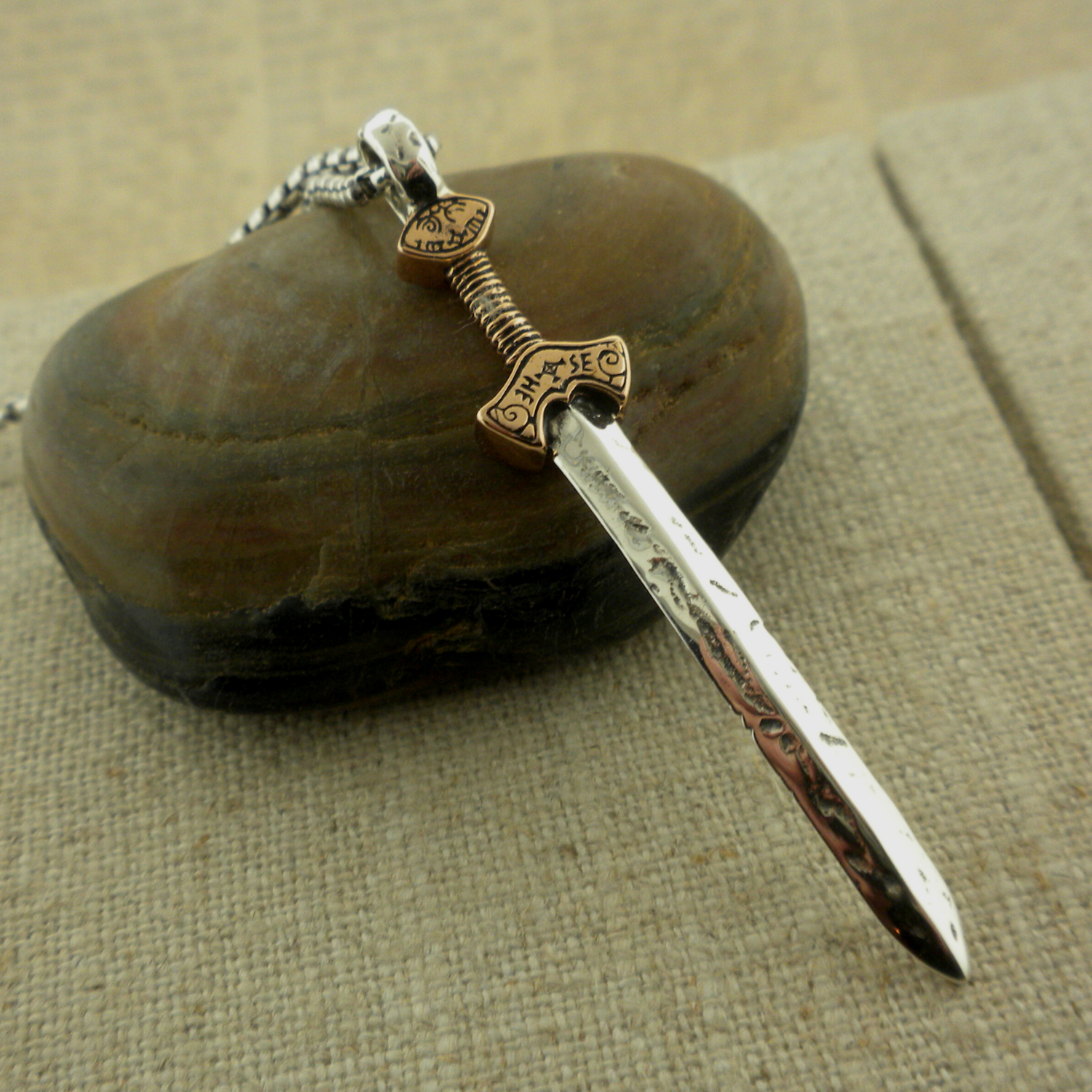 Bronze and Sterling Silver Viking Sword