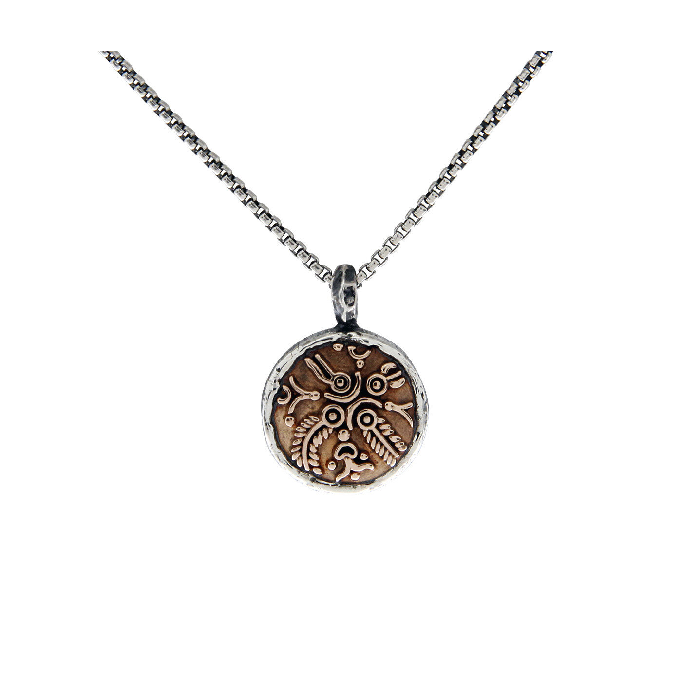 Bronze and Sterling Silver Four Virtues Pendant