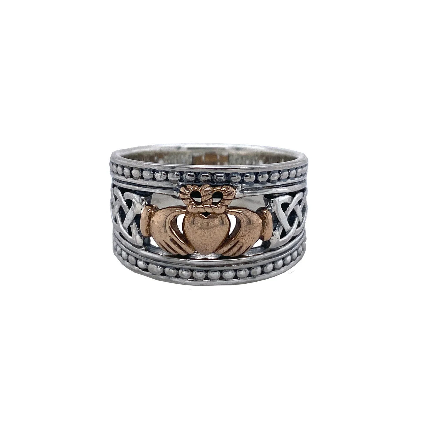 Extra Wide Sterling Silver Claddagh Ring