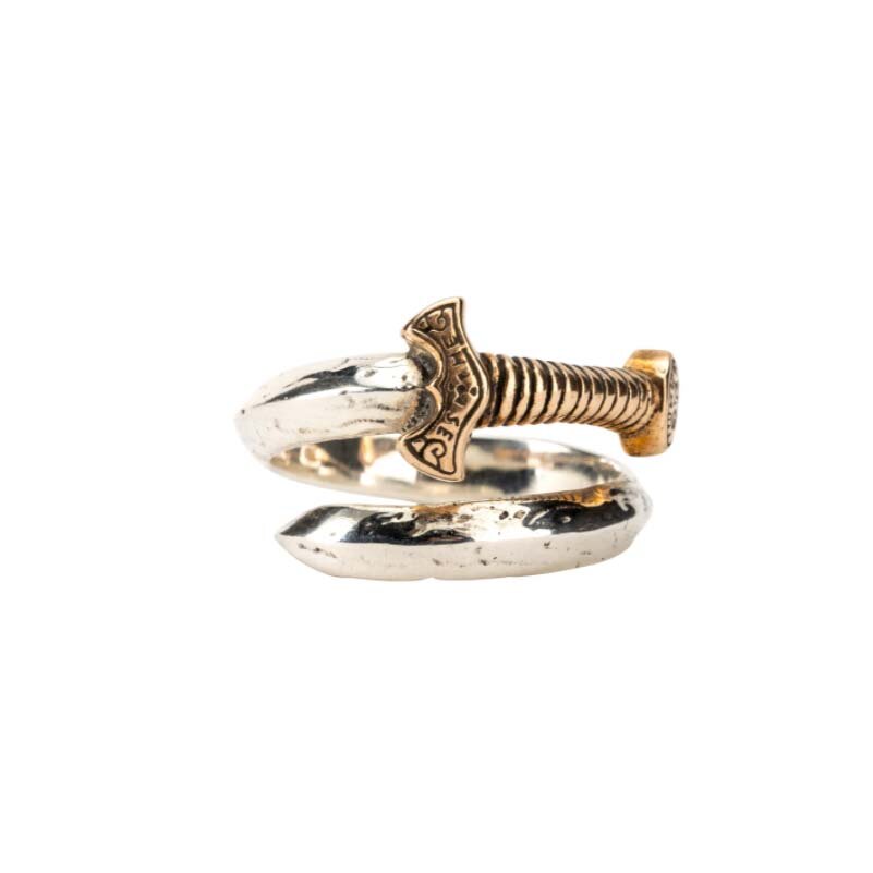 Bronze and Sterling Silver Viking Sword Ring — Basil-Ltd: Irish & Celtic