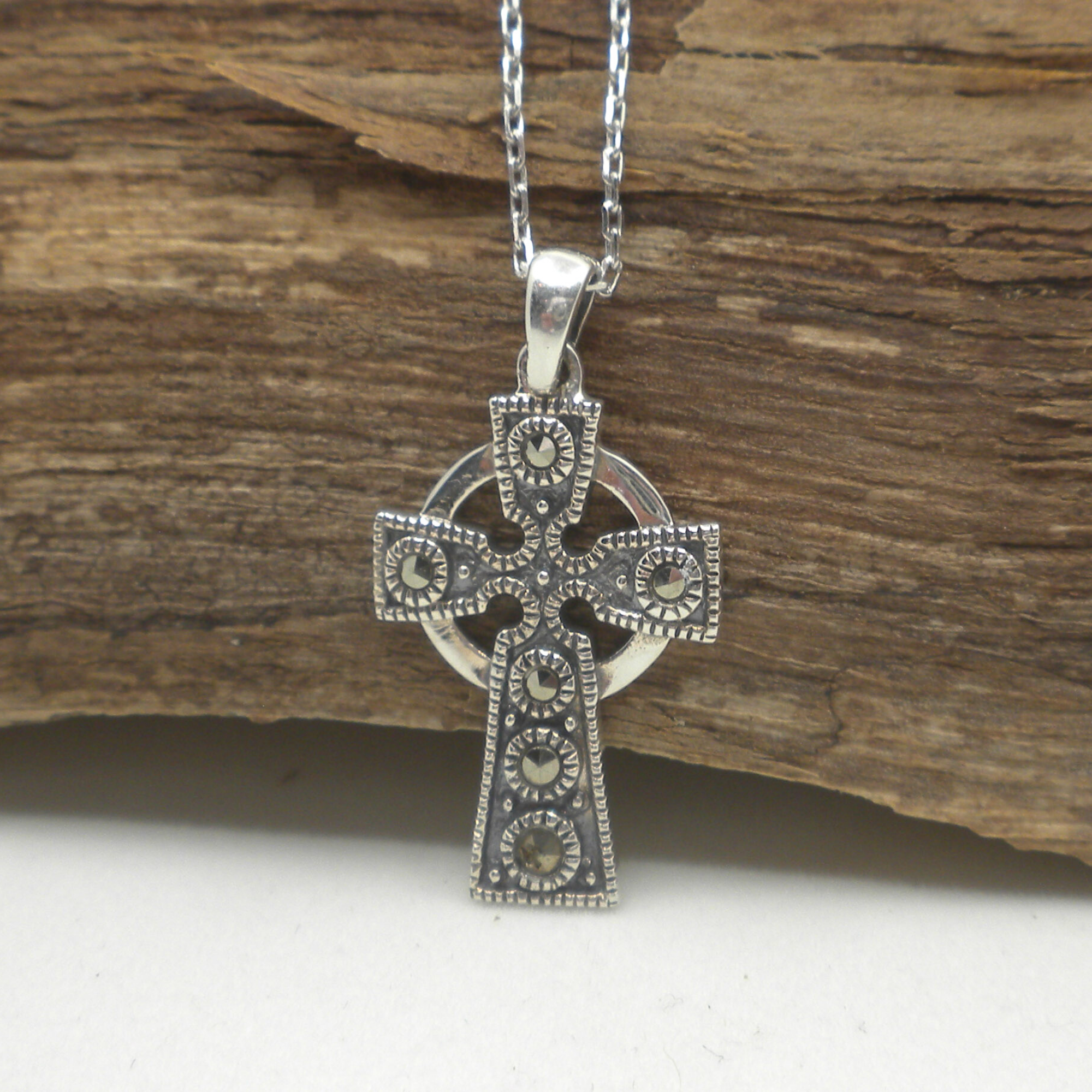 Solvar Marcasite Celtic Cross