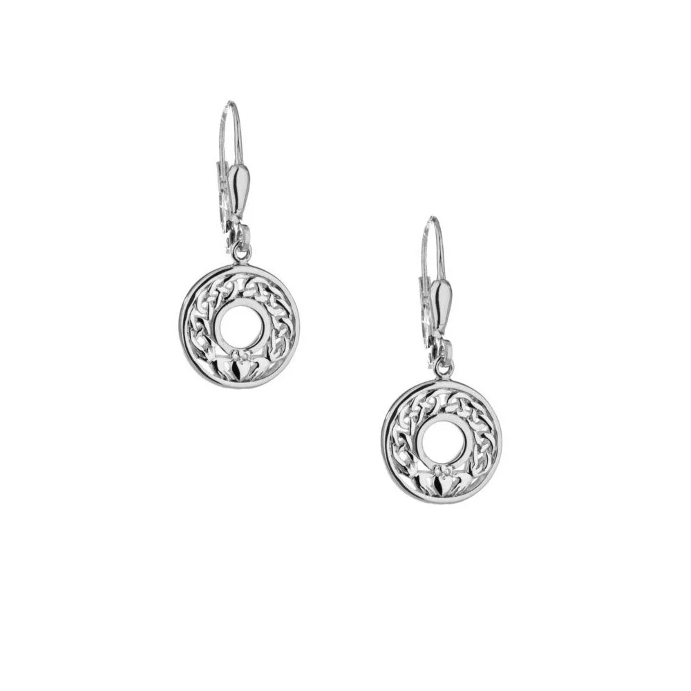 Dainty Sterling Silver Claddagh Earrings