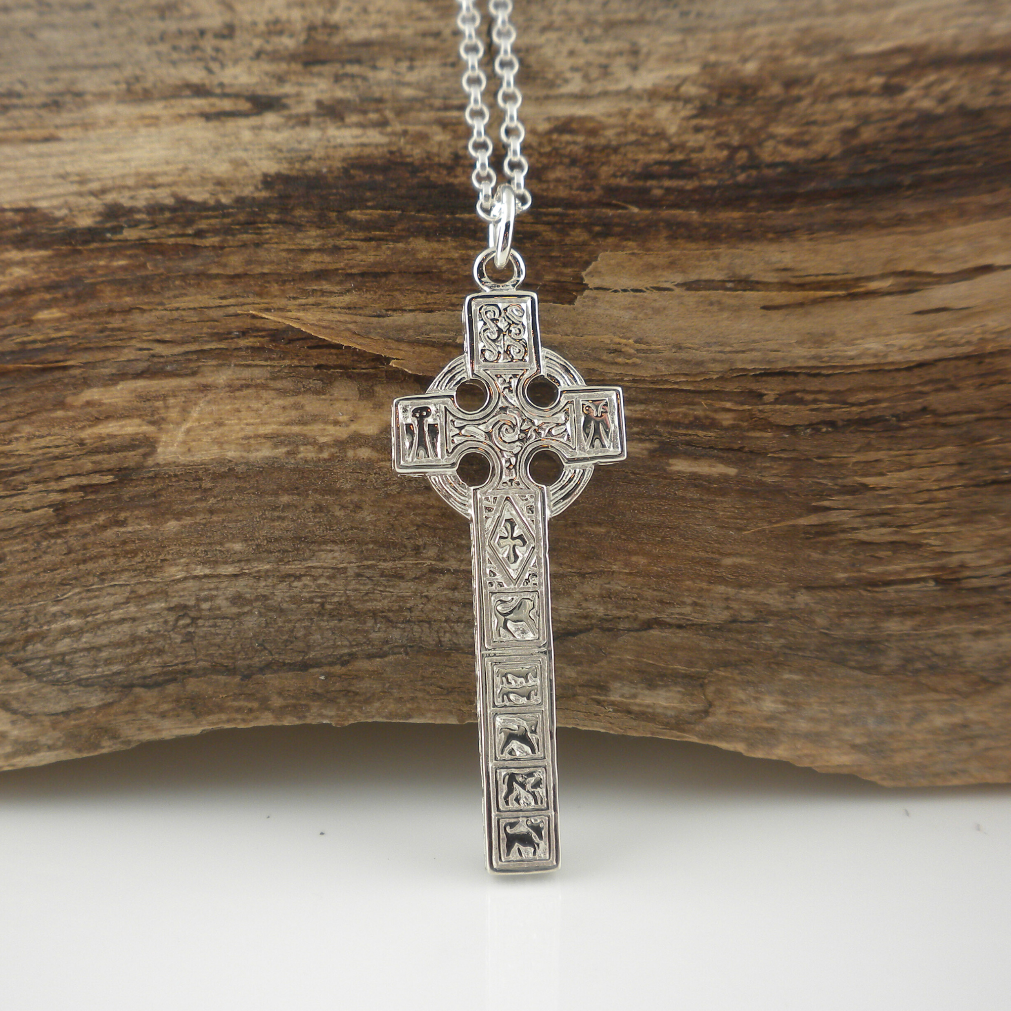 Sterling Silver Celtic Moone Cross