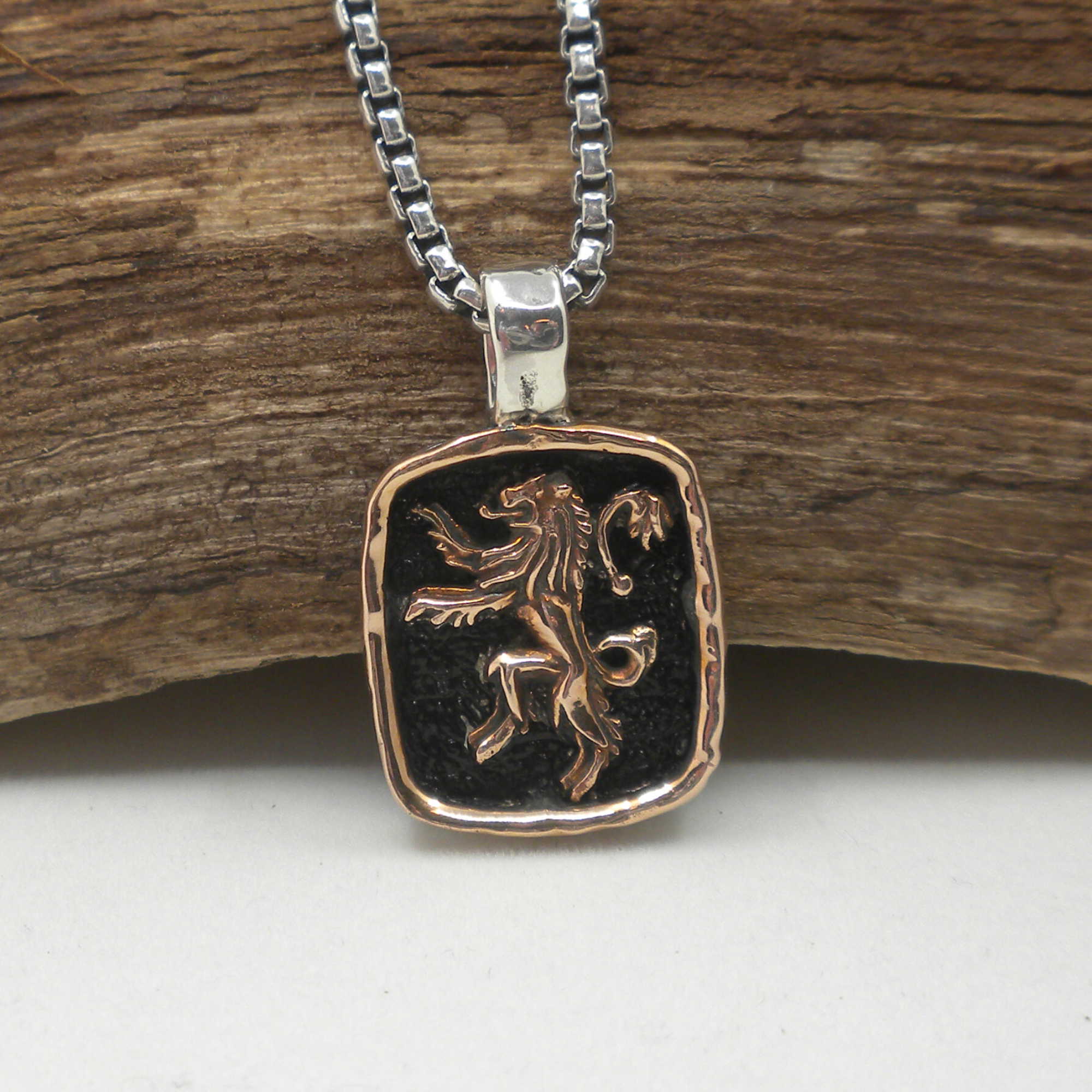 Sterling Silver and Bronze Scottish Rampant Pendant 