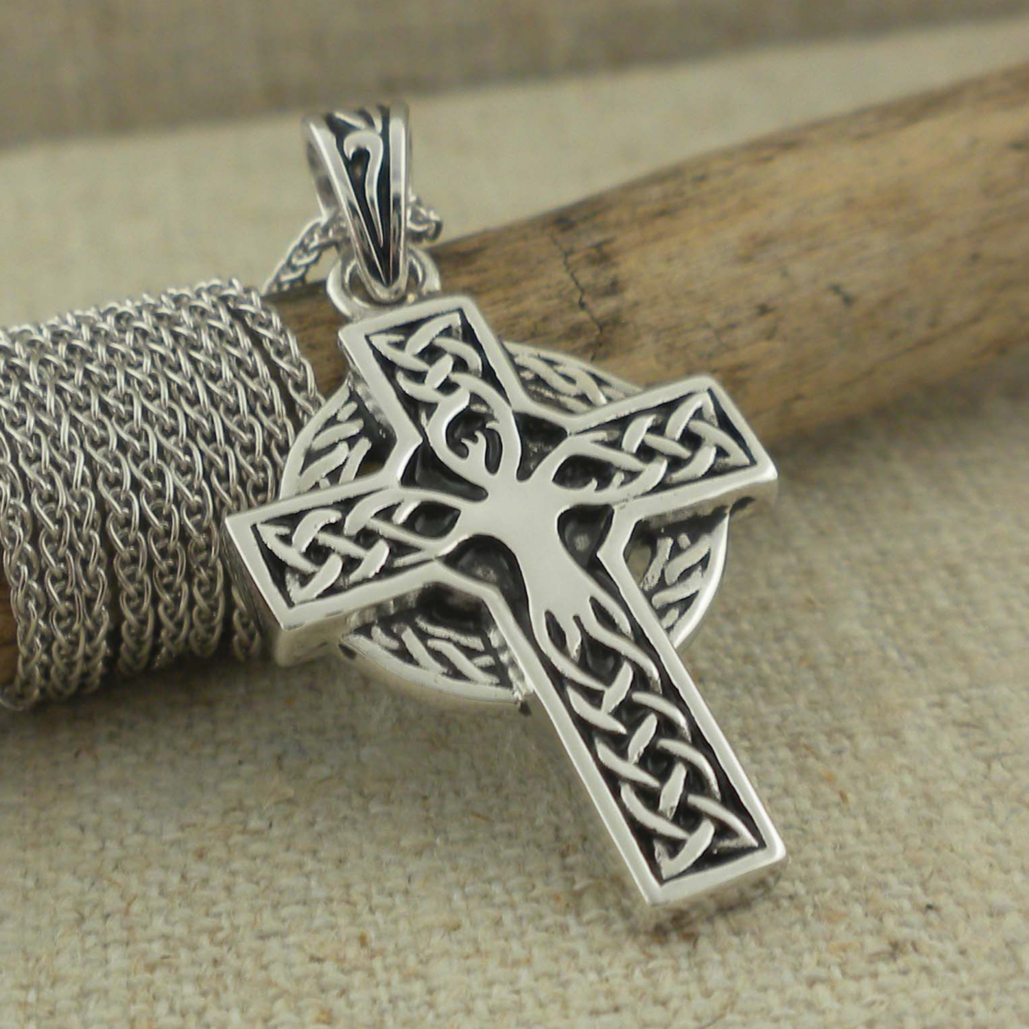 Sterling Silver Tree of Life Cross Made in Ireland