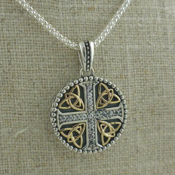 Trinity Knots &amp; White Sapphire Cross