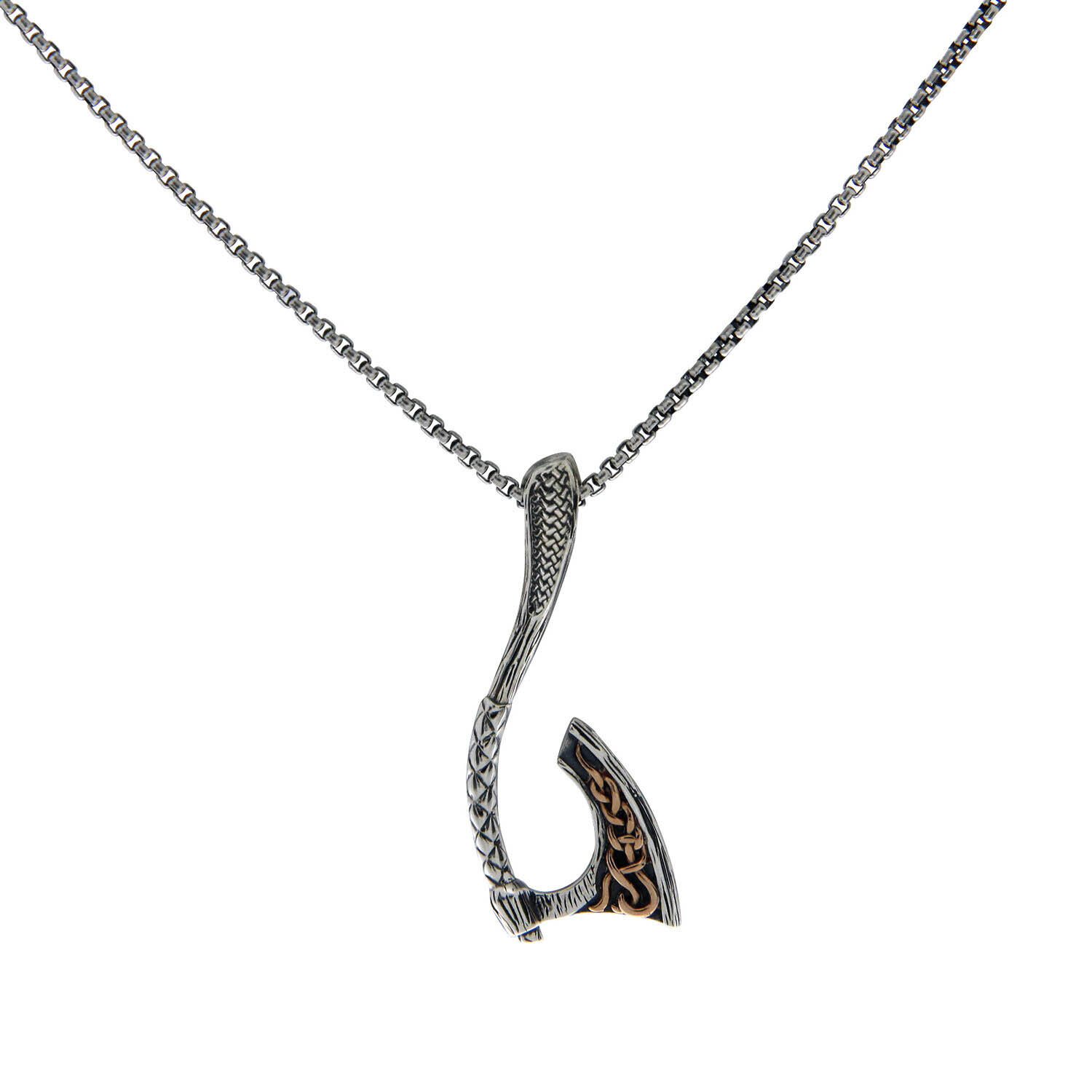 Bronze and Sterling Silver Viking Axe Double Sided 