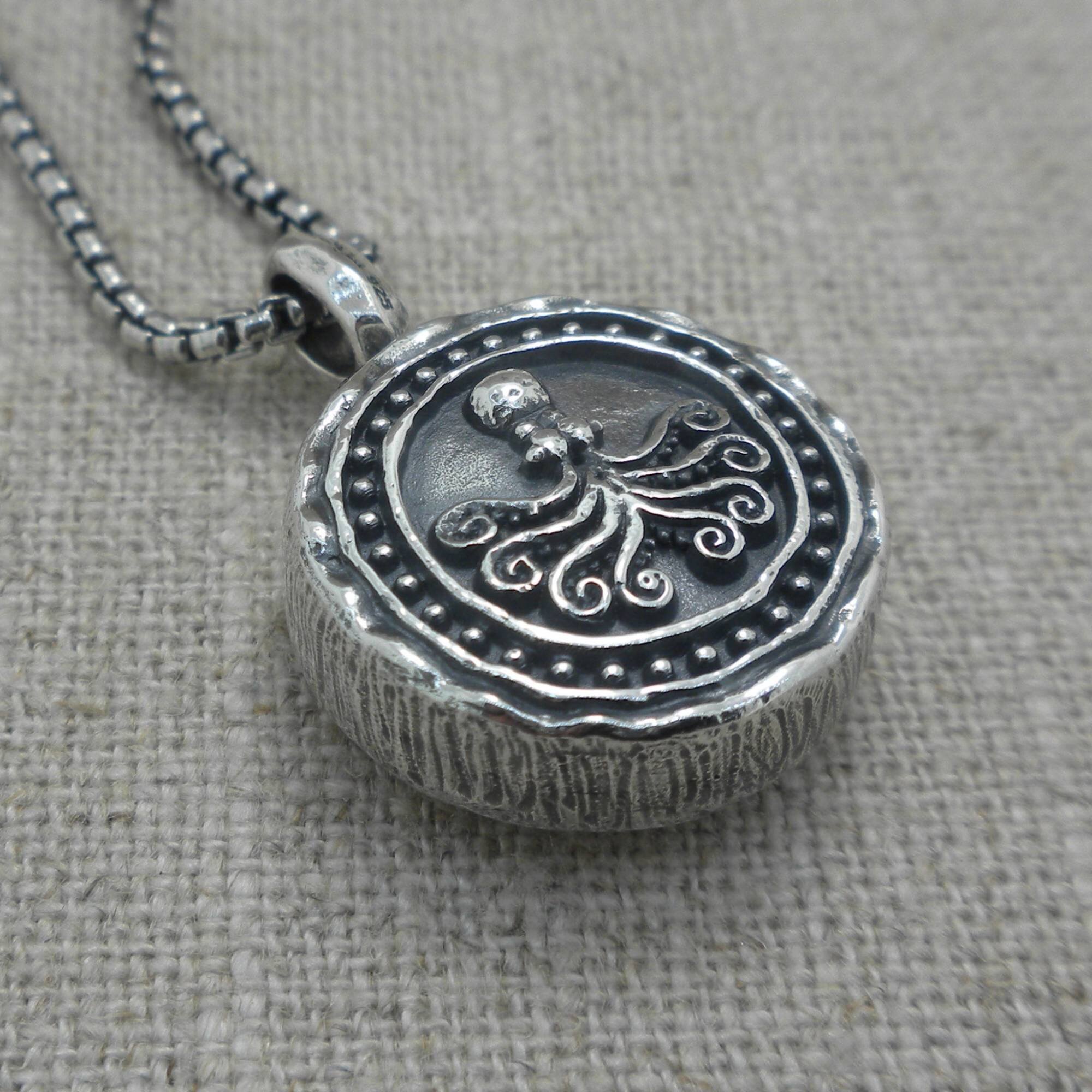 Ancient Octopus Coin Pendant