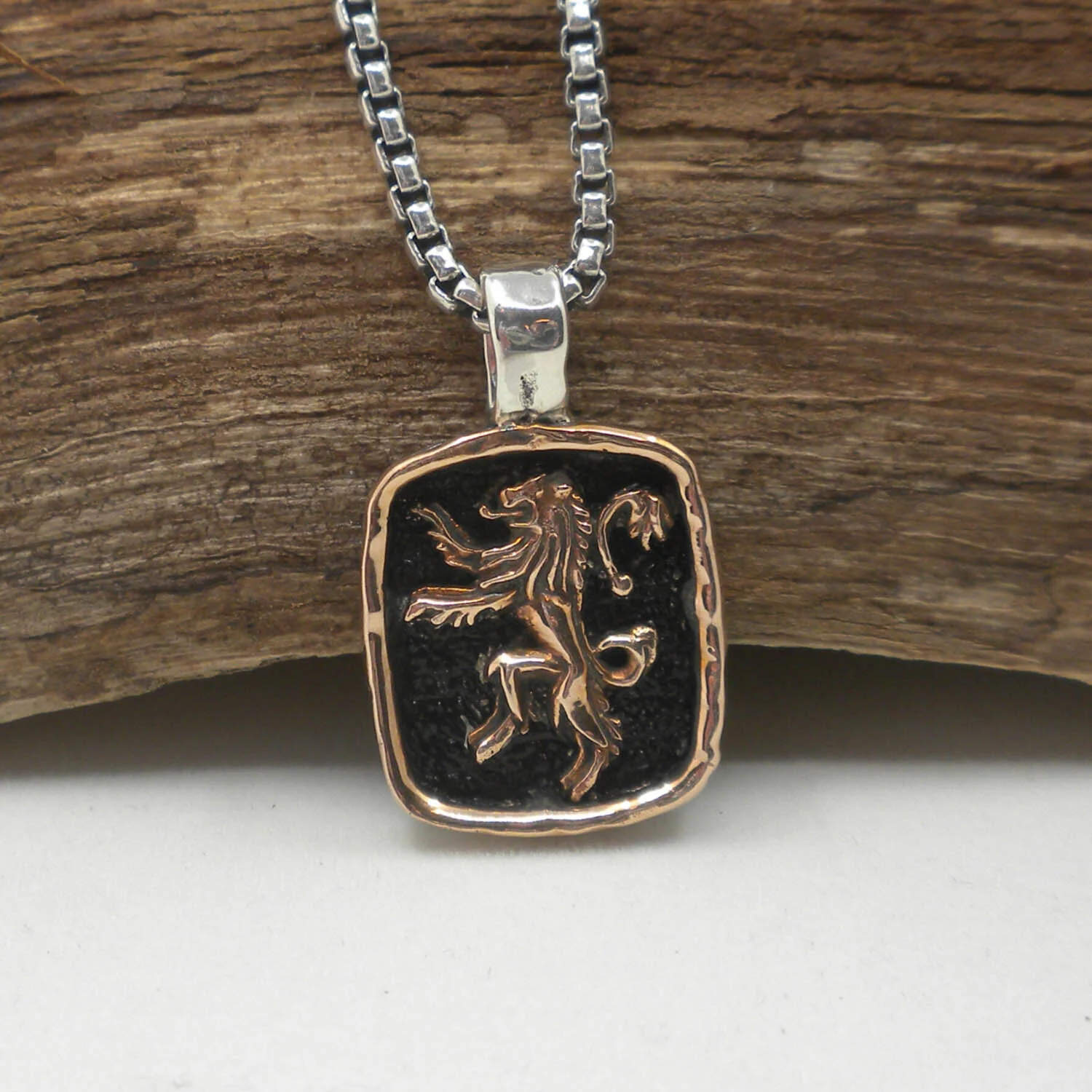 Sterling Silver and Bronze Scottish Rampant Pendant