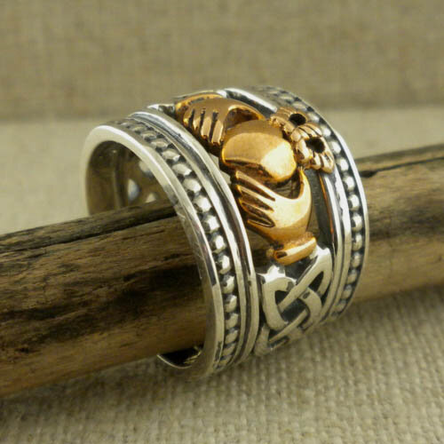 Extra Wide Sterling Silver Claddagh Ring 