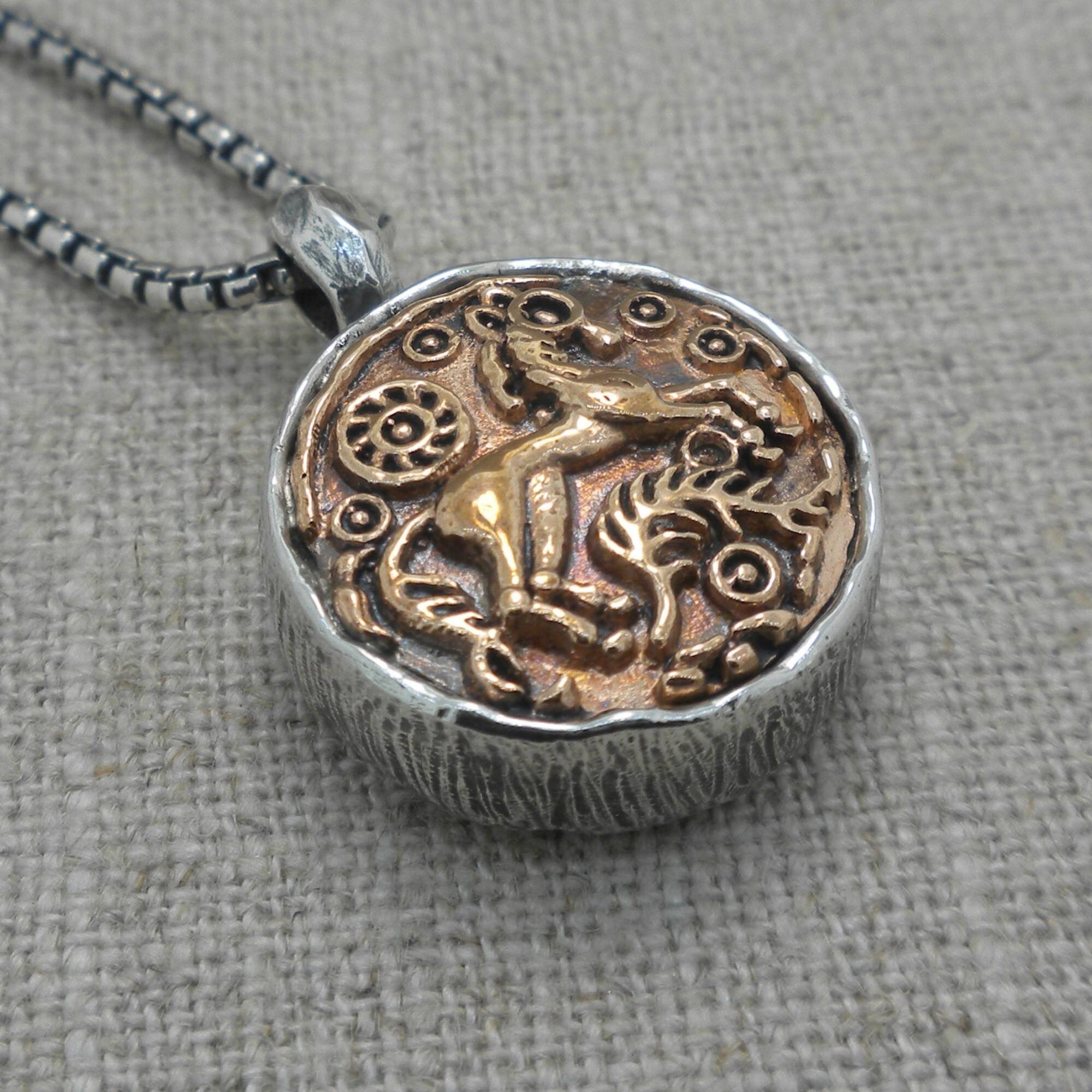 Bronze and Sterling Silver Creative Freedom Ancient Coin Pendant