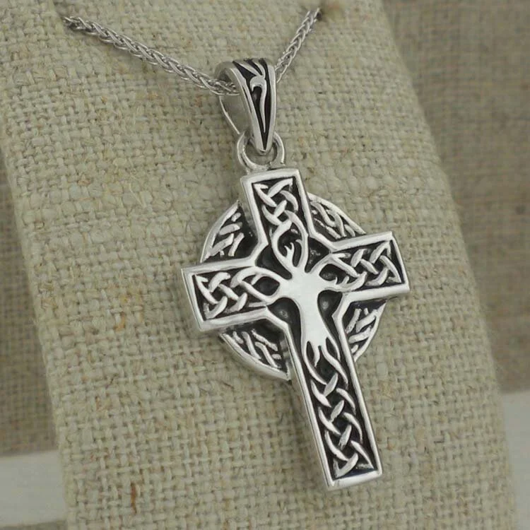 Sterling Silver Tree of Life Cross Made in Ireland