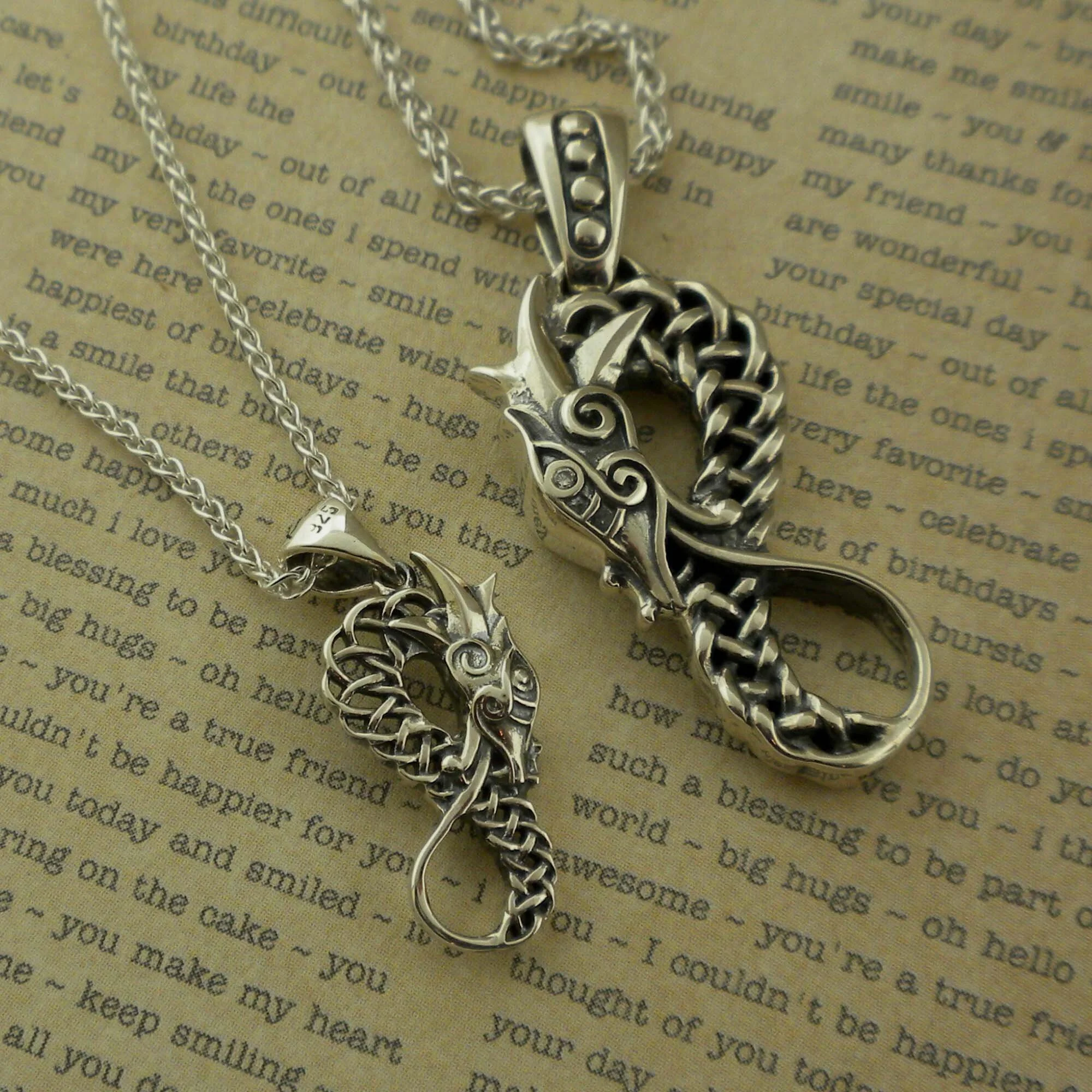 Sterling Silver Celtic Dragon Pendant