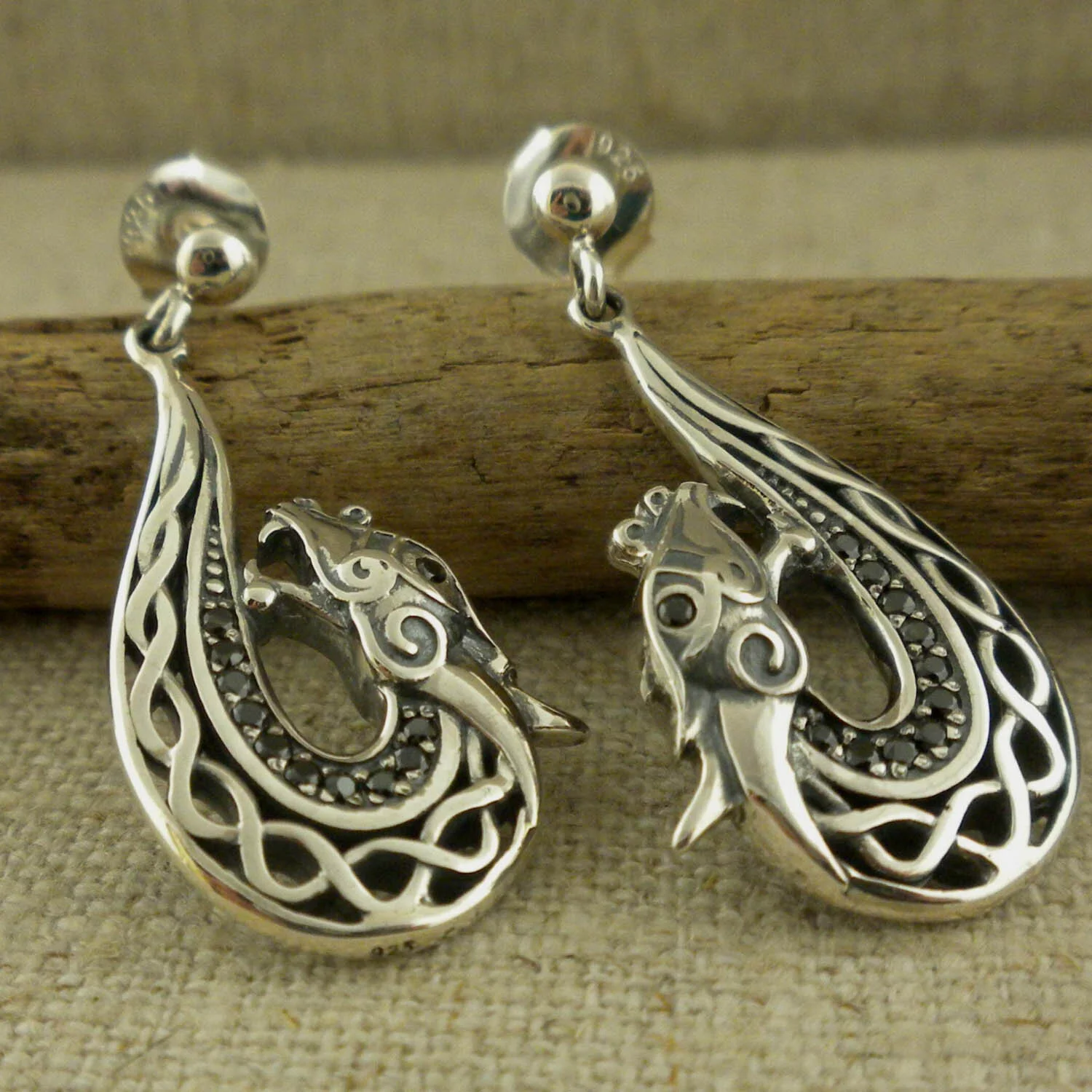 NKlaus Orecchini A Cerchio 12mm In Argento 925 Sterling: Stile Celtic Gothic Unisex - 5
