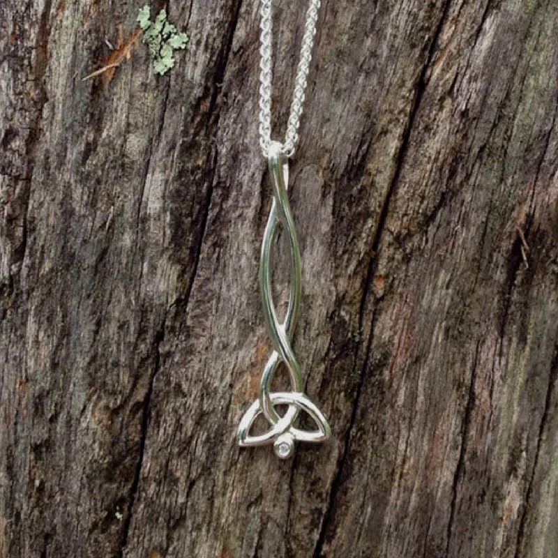 Celtic Trinity Knot Pendant with Diamond