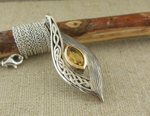 Celtic Knot Pendant with Citrine by Keith Jack