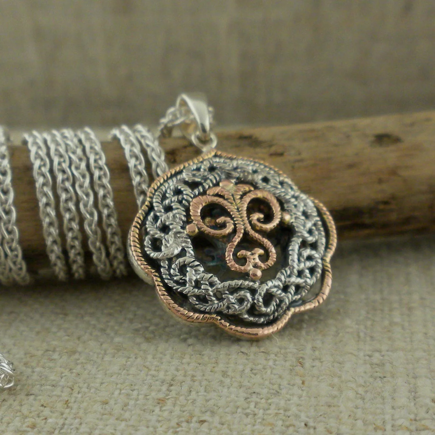 Celtic Ashen Rose Butterfly Pendant